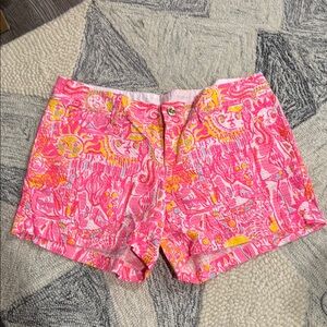 Vibrant Pink and Yellow Women's Shorts